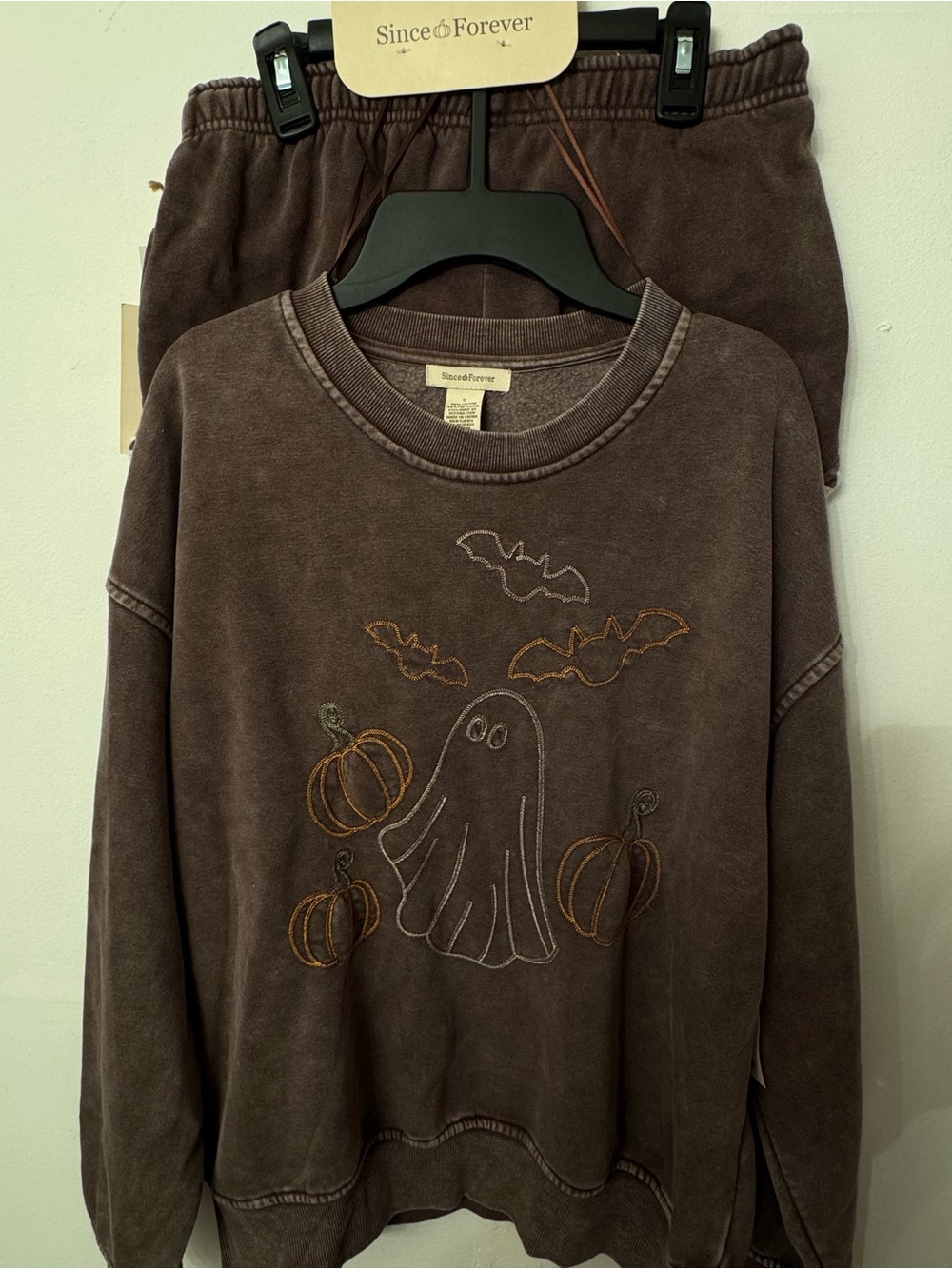 Since Forever Brown Ghost & Pumpkin Sweatshirt Outfit